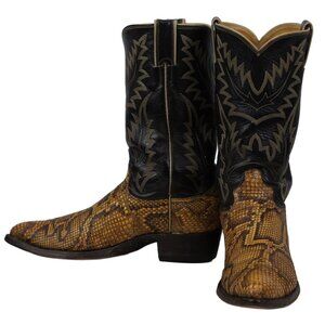 Justin Snakeskin Cowboy Western Boots Classic Retro Vintage US Made Men's 9 D
